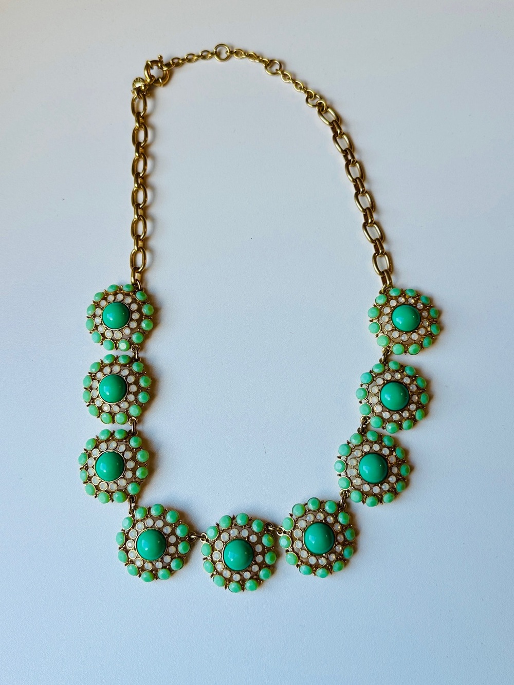 J.Crew Vintage Turquoise & Crystal Statement Necklace